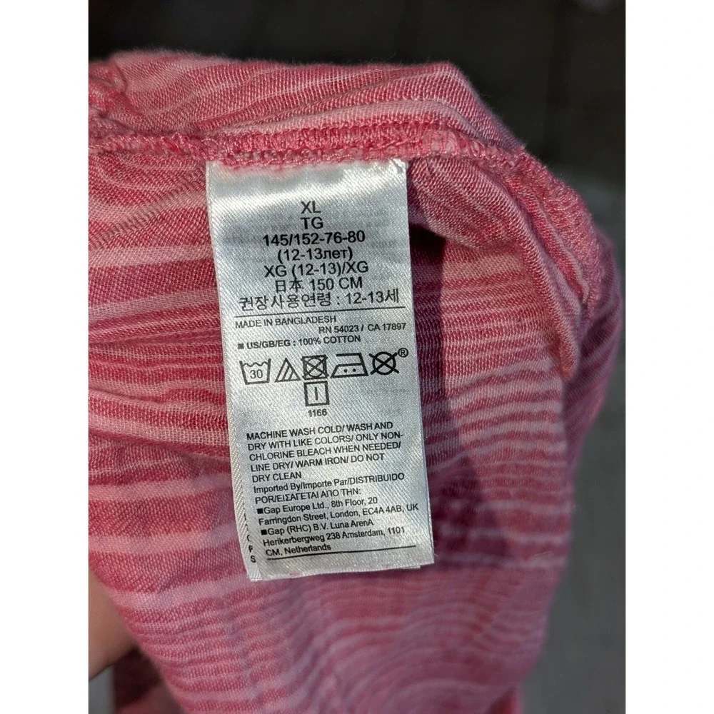 Y2K Coastal Cottagecore Pink Gauze Stripe Shorts Tassel Boho GAP Kids‎ XL 12